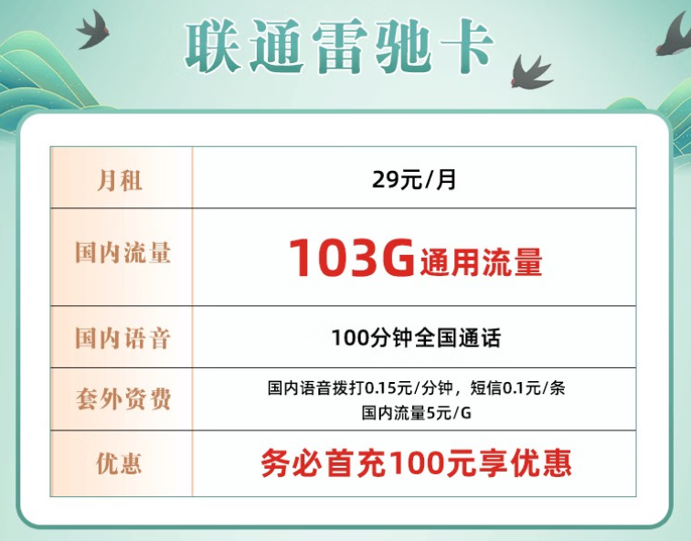 流量多月租低的流量卡套餐哪里有？超高性價比的手機電話卡29元103G+100語音