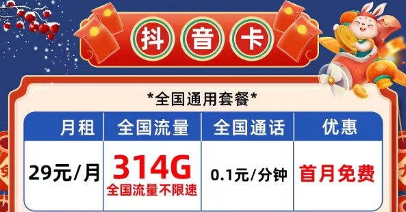 有哪些性價(jià)比高的電信流量卡？電信抖音卡29元314G|長期校園卡、風(fēng)雨卡29元100G