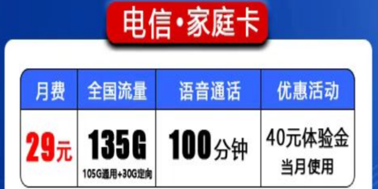 流量卡中的頂級配置|電信29元家庭卡105G通用+100分鐘|39元萬?？?00G流量+600分鐘語音