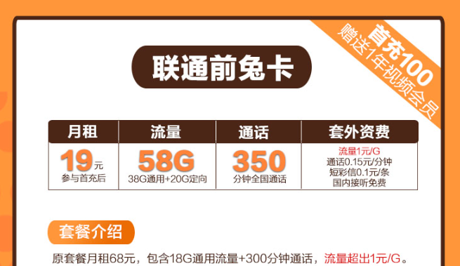 前兔如意卡！29元100G流量卡推薦|聯通前兔卡、聯通如意卡|免費申請包郵！
